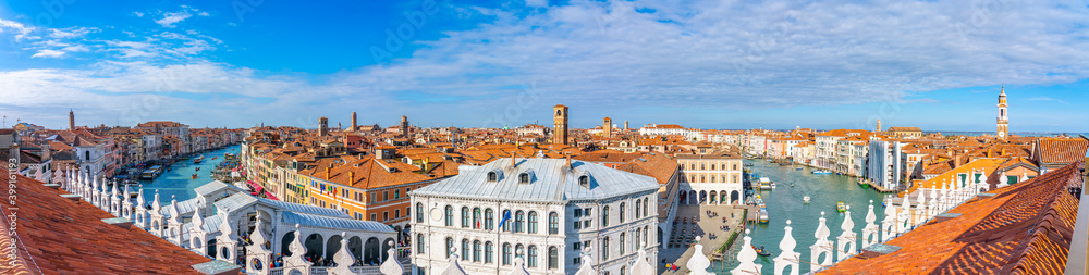 Rooftop panorama of Venice overlooking Grand Canal