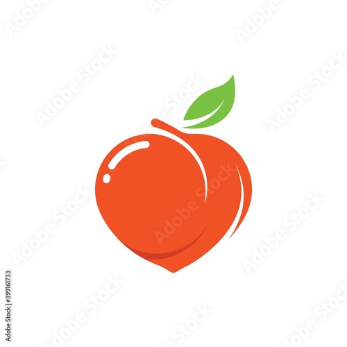 peach fruit icon vector illustrtion design