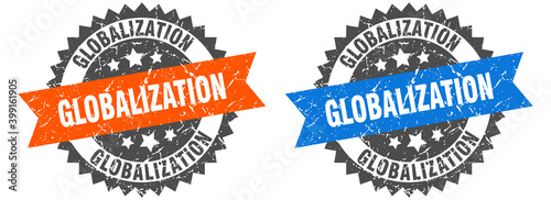 globalization band sign. globalization grunge stamp set
