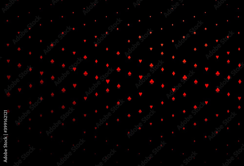 Dark Red vector template with poker symbols.