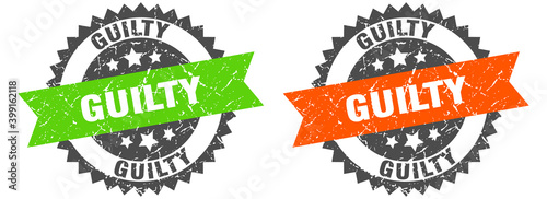 guilty band sign. guilty grunge stamp set