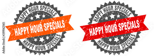 happy hour specials band sign. happy hour specials grunge stamp set