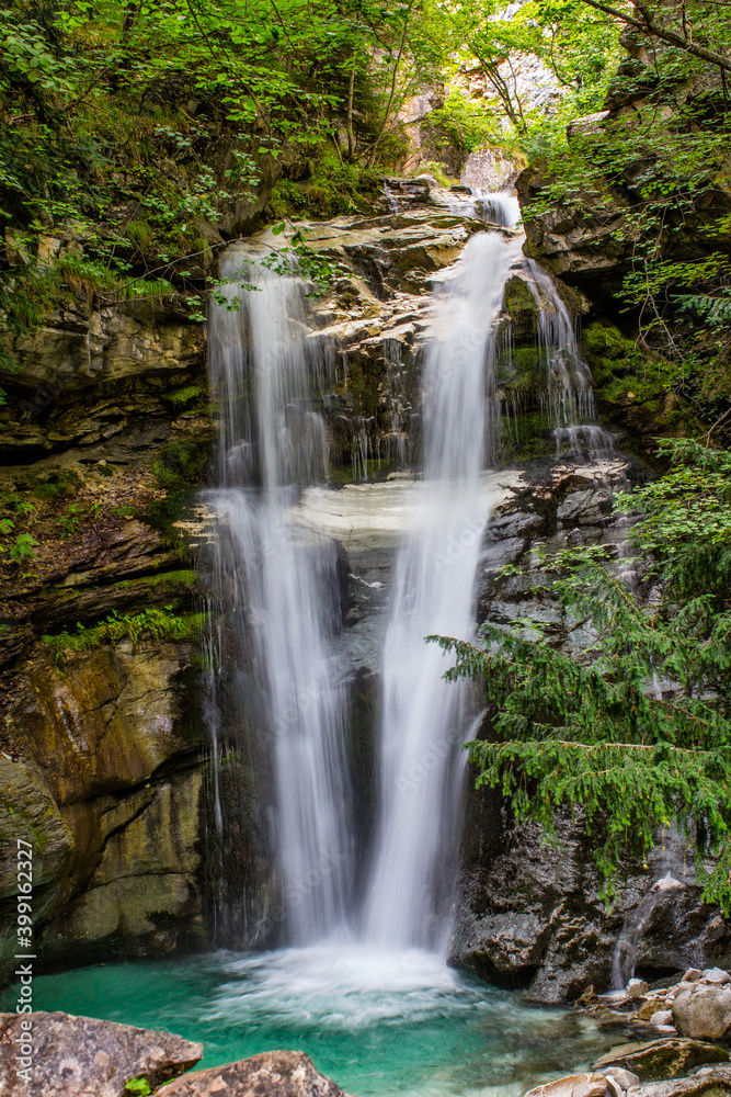 beautiful waterfall with beautiful landscape in macedonia