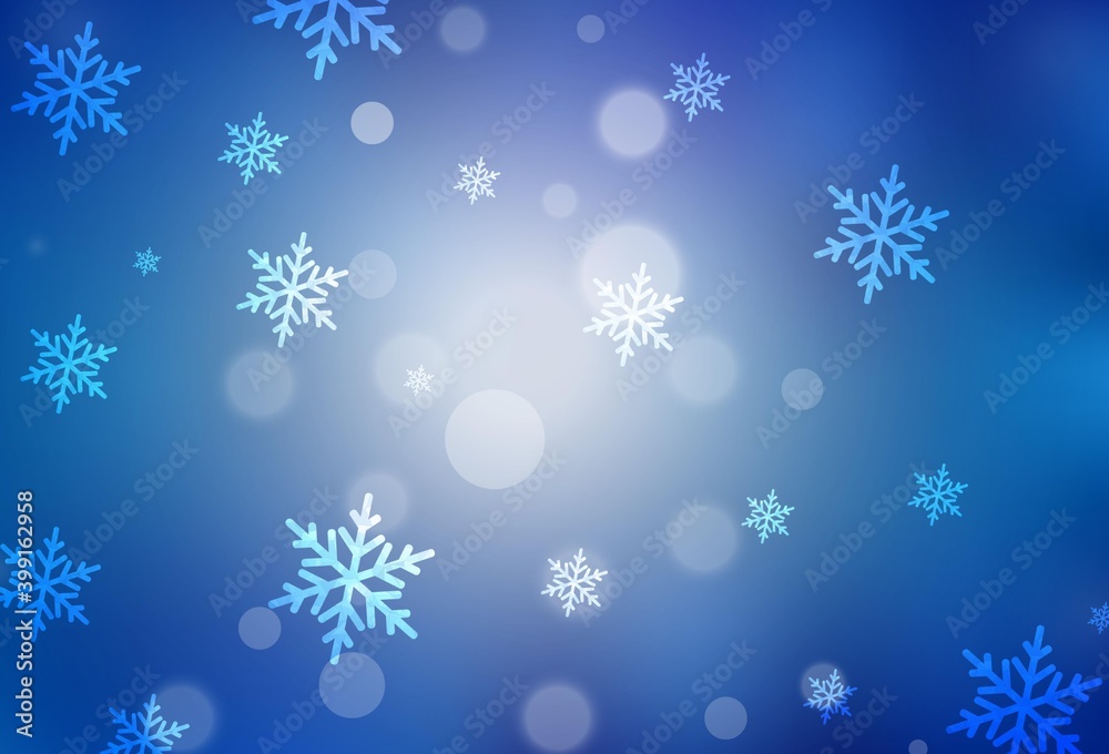 Light BLUE vector pattern in Christmas style.