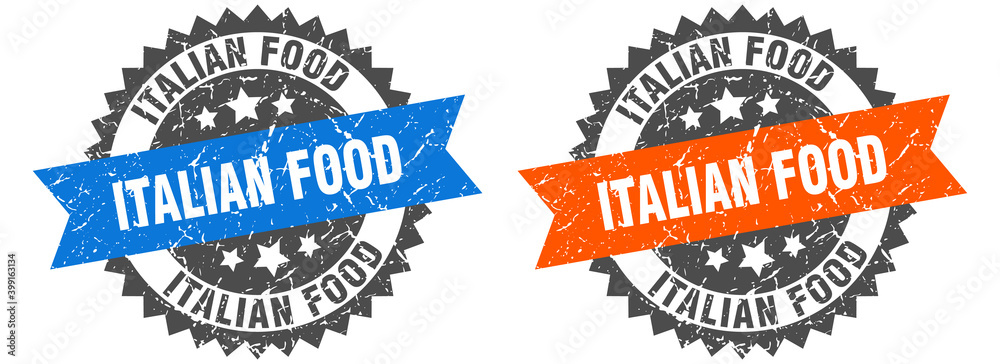 Obraz premium italian food band sign. italian food grunge stamp set