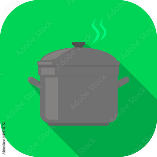 Saucepan Cooking Pot Flat Icon Vector Silhouette Illustration Art