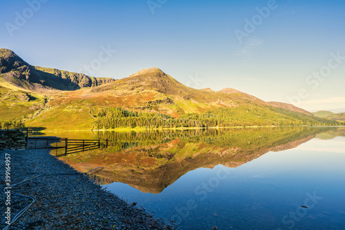 Morning view of Buttermere lake in the Lake District. England