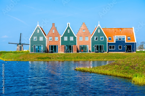 Colored houses of marine park in Volendam, Netherlands photo