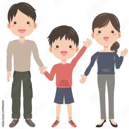 三人家族　男の子