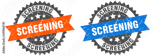 screening band sign. screening grunge stamp set