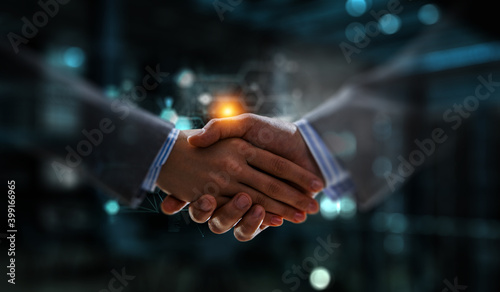 Partnership concept. Image of handshake