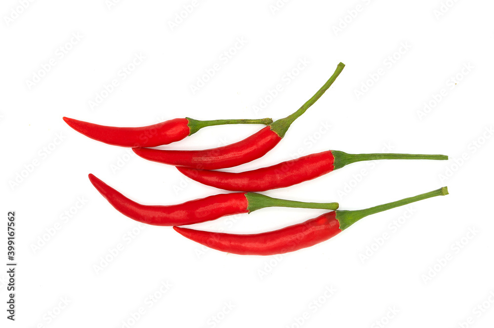 fresh chilli pepper on white background, isolated, hot fresh chilli pepper on white background, isolated, hot