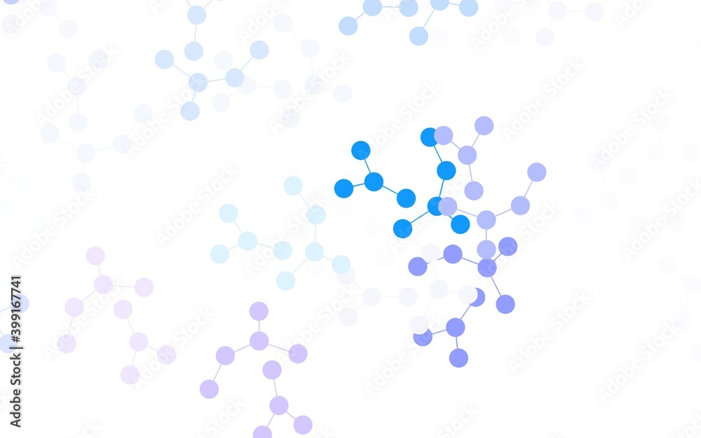 Light BLUE vector background with forms of artificial intelligence.