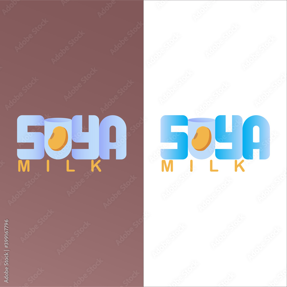 Simple soy milk logo vector. Great for business and cafe drinks Simple soy milk logo vector. Great for business and cafe drinks