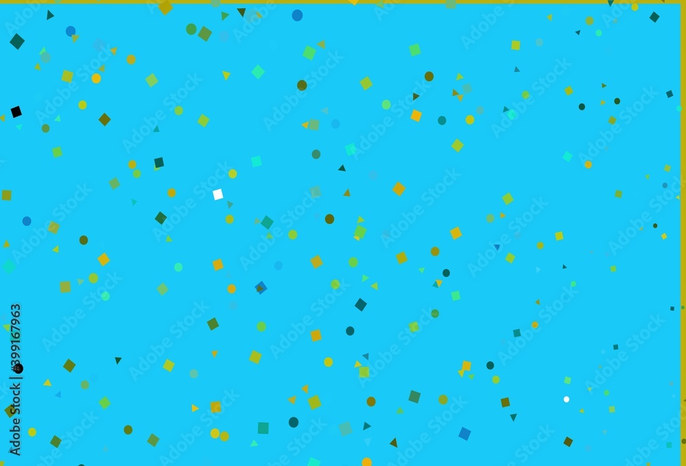 Light Blue, Yellow vector layout with circles, lines, rectangles.