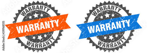 warranty band sign. warranty grunge stamp set