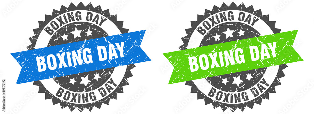 Obraz premium boxing day band sign. boxing day grunge stamp set