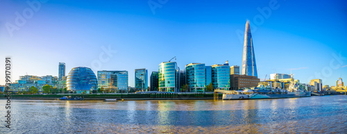 More London riverside panorama in London. England