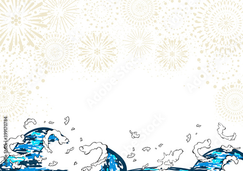 和風波　水しぶき　花火