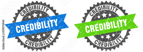credibility band sign. credibility grunge stamp set