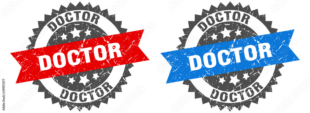 Fototapeta premium doctor band sign. doctor grunge stamp set