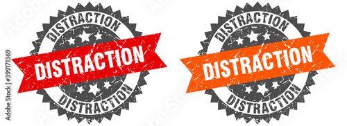 distraction band sign. distraction grunge stamp set