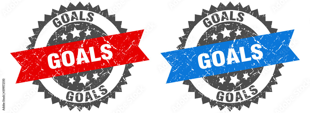 Obraz premium goals band sign. goals grunge stamp set