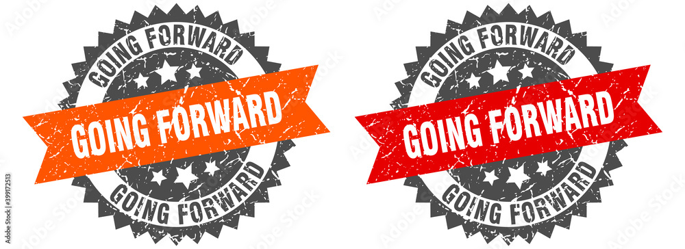 Obraz premium going forward band sign. going forward grunge stamp set