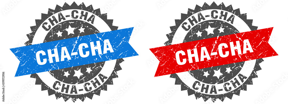 Fototapeta premium cha-cha band sign. cha-cha grunge stamp set