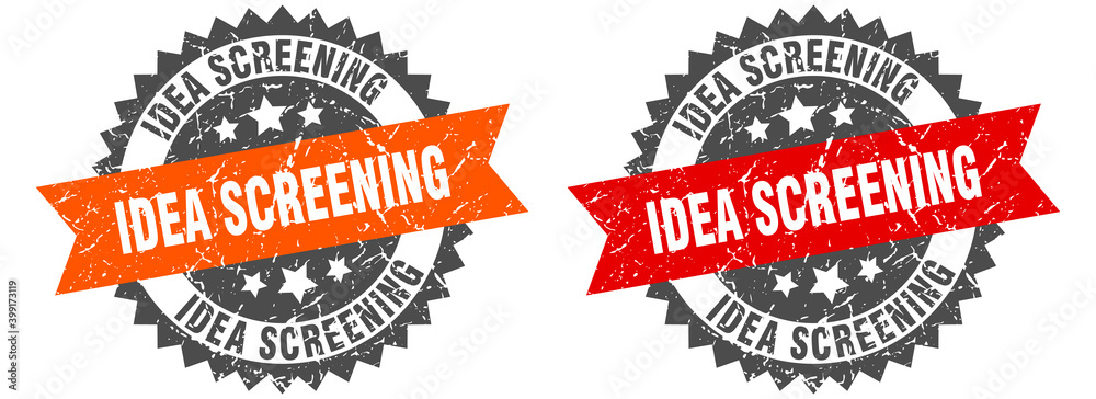 Obraz premium idea screening band sign. idea screening grunge stamp set
