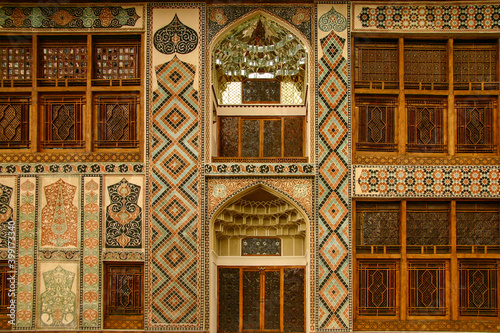 Facade design of the Palace of Shaki Khans in Sheki  Azerbaijan