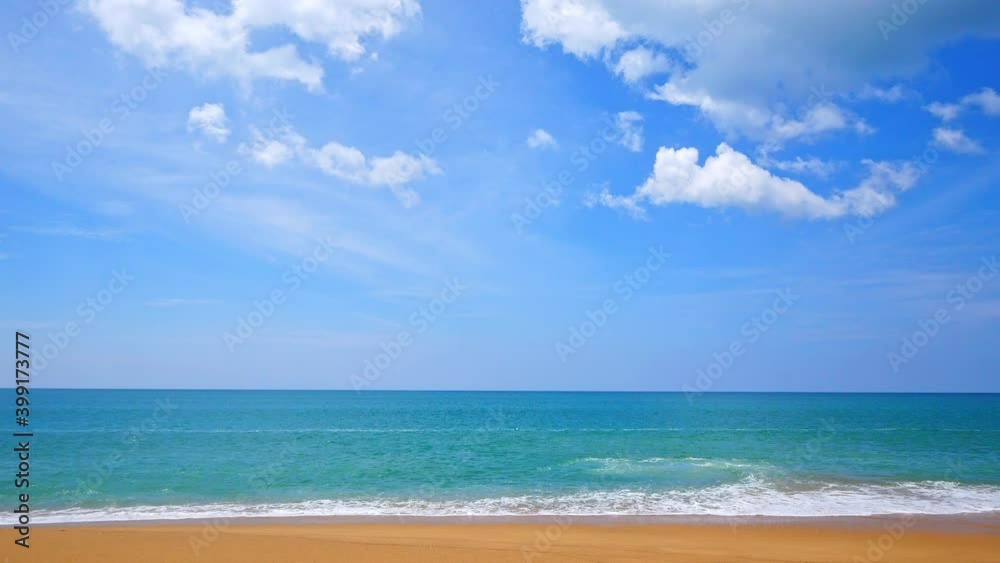 Tropical beautiful landscape of sea ocean around sand with white cloud blue sky for nature background
Tropical beautiful landscape of sea ocean around sand with white cloud blue sky for nature background