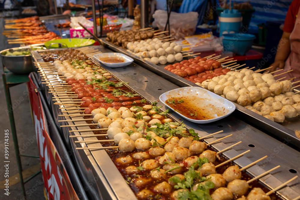 Thai street food BBQ skewer
