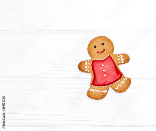 Gingerbread man cookie for Xmas party holiday. Christmas Cookies photo