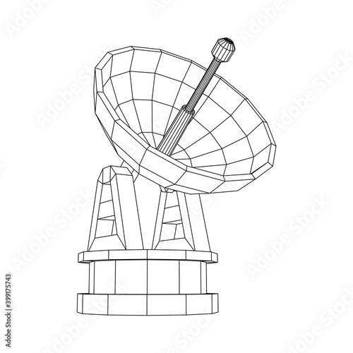 Radar. Directional radio antenna with satellite dish