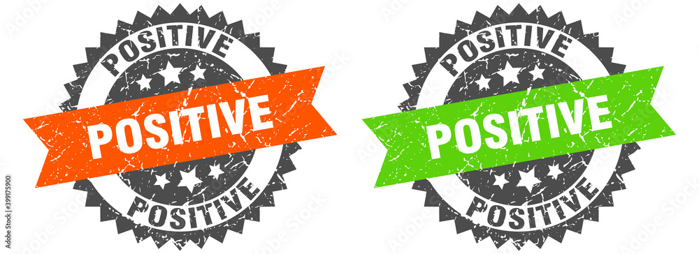 Obraz premium positive band sign. positive grunge stamp set