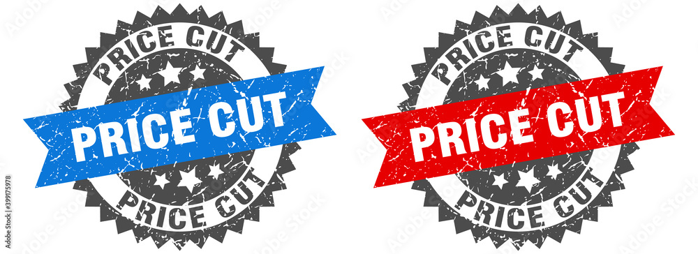 Fototapeta premium price cut band sign. price cut grunge stamp set