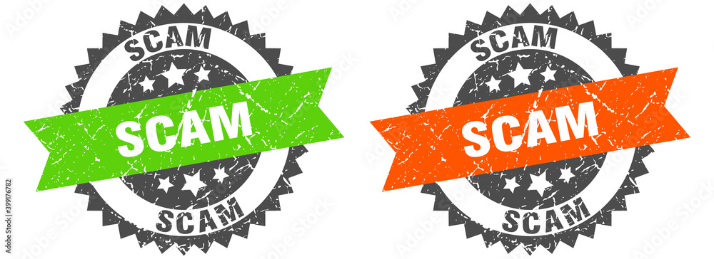 Obraz premium scam band sign. scam grunge stamp set
