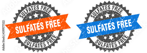 sulfates free band sign. sulfates free grunge stamp set
