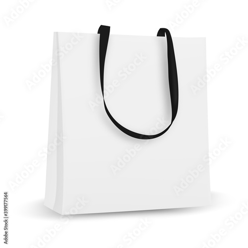 Shopping bag design. Black and white tote shopping bags identity mock-up item template transparent background.