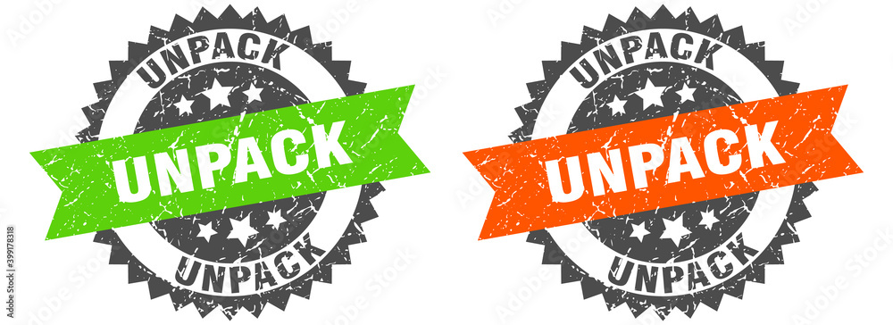 Obraz premium unpack band sign. unpack grunge stamp set