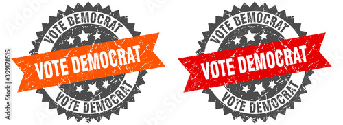 vote democrat band sign. vote democrat grunge stamp set