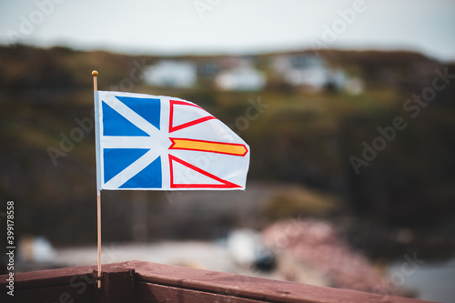 Obraz na plátně Newfoundland flag blowing in the wind