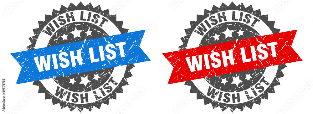 Obraz premium wish list band sign. wish list grunge stamp set