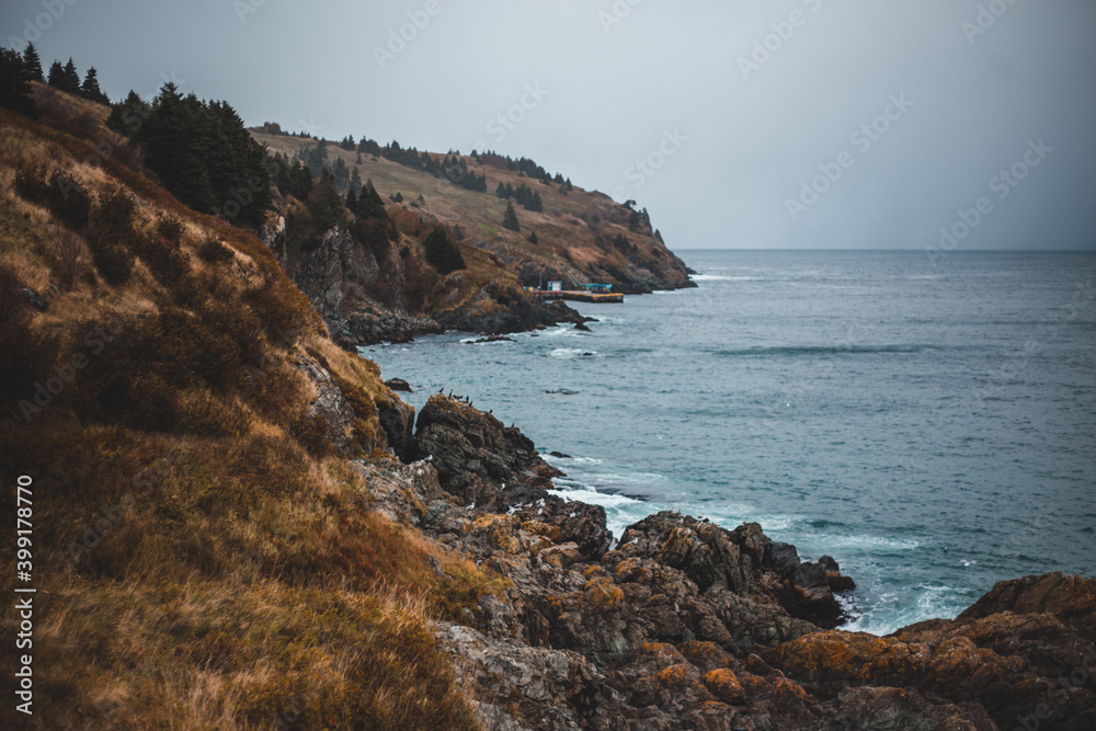 Newfoundland east coast rocky waves Newfoundland east coast rocky waves