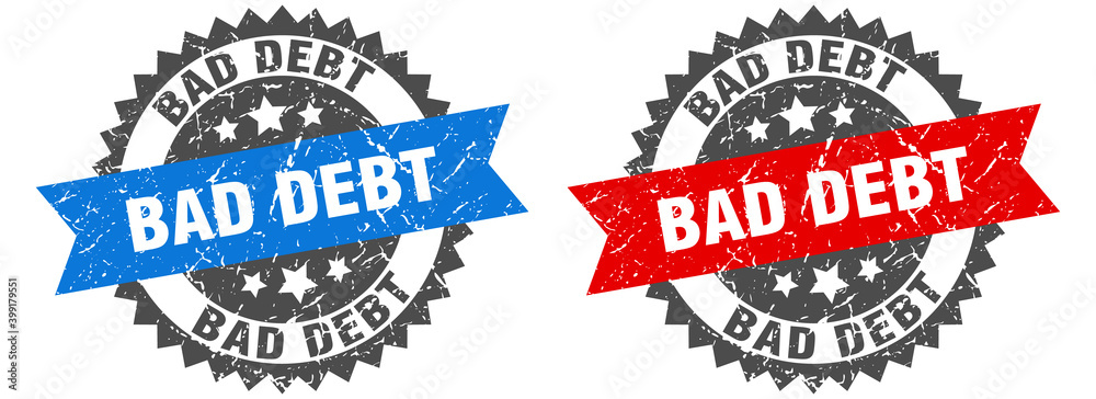 Obraz premium bad debt band sign. bad debt grunge stamp set