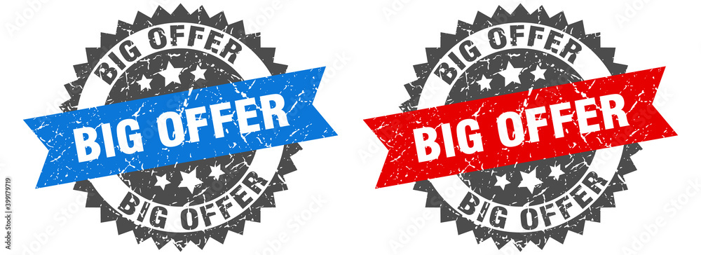 Fototapeta premium big offer band sign. big offer grunge stamp set