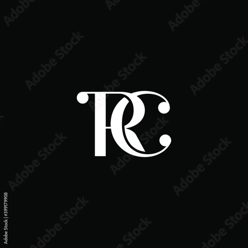 R C letter logo abstract design on black color background. rc monogram