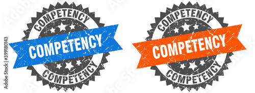 competency band sign. competency grunge stamp set