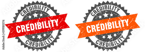 credibility band sign. credibility grunge stamp set